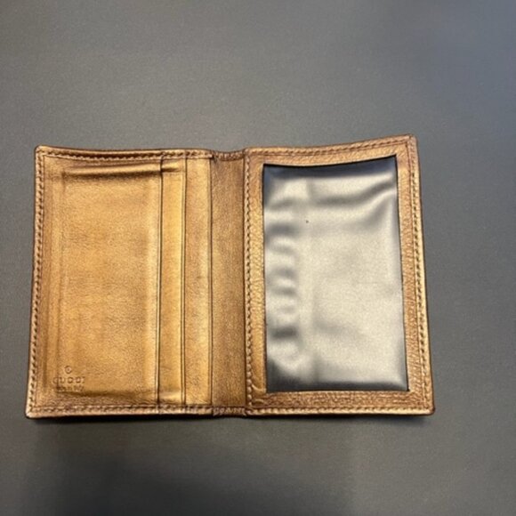 Gucci Monogram Card Case with Copper Leather & Heart Logo - Picture 2 of 4